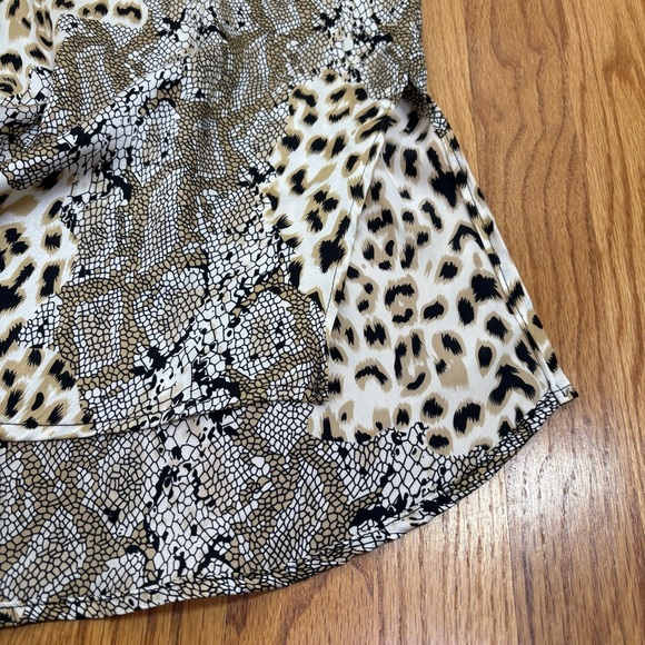 CAROLINE ROSE Vintage 100% Silk Long Tunic Blouse Top Shirt Leopard Snakeskin L - Picture 16 of 17
